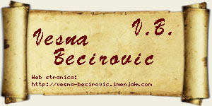 Vesna Bećirović vizit kartica